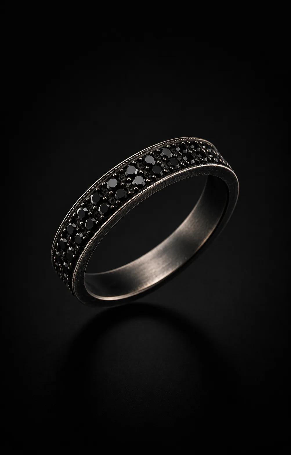 Onyx Halo — Black Pavé · Sterling